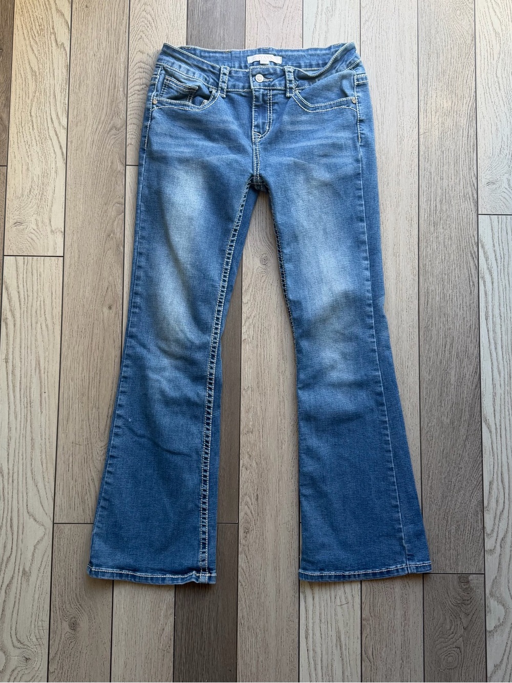 Shyanne Blue Flare Jeans - Mid Wash size kids 16